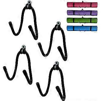 SNDO-4 Pack, Yoga Mat Foam Roller Rack Wall Mounted Storage Rack For Fitness Class Or Home Gym, new