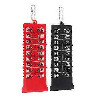 2pcs 18 Buracos Golf Score Counter Scoreboard Training Practice Competition Accessory Preto Vermelho a