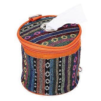 Outdoor Camping Tissue Case, Polyester Wipes Holder with Hooks, Foldable Roll Paper Storage Bag for Travel, Hiking, Camping