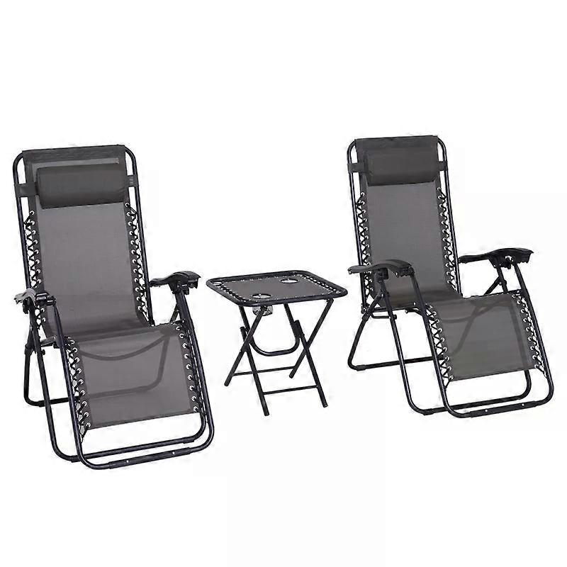 3pcs folding zero gravity recliner with side table