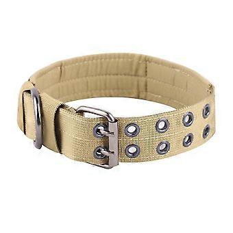 Dog Collar For Large Dogs Wide Tactical Collars With Handle For Extra Large Breed Dogs-Khaki Xl
