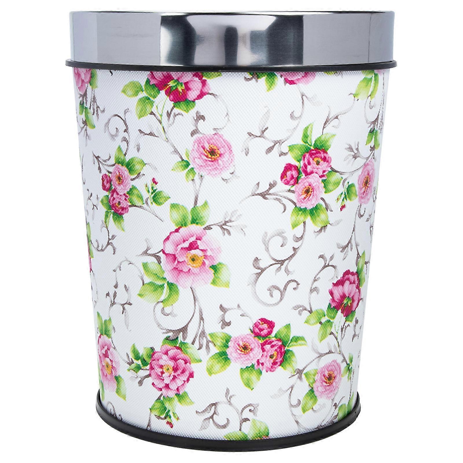 Retro Style Waste Paper Bucket Multi-function Storage Bin Practical Trash Holder