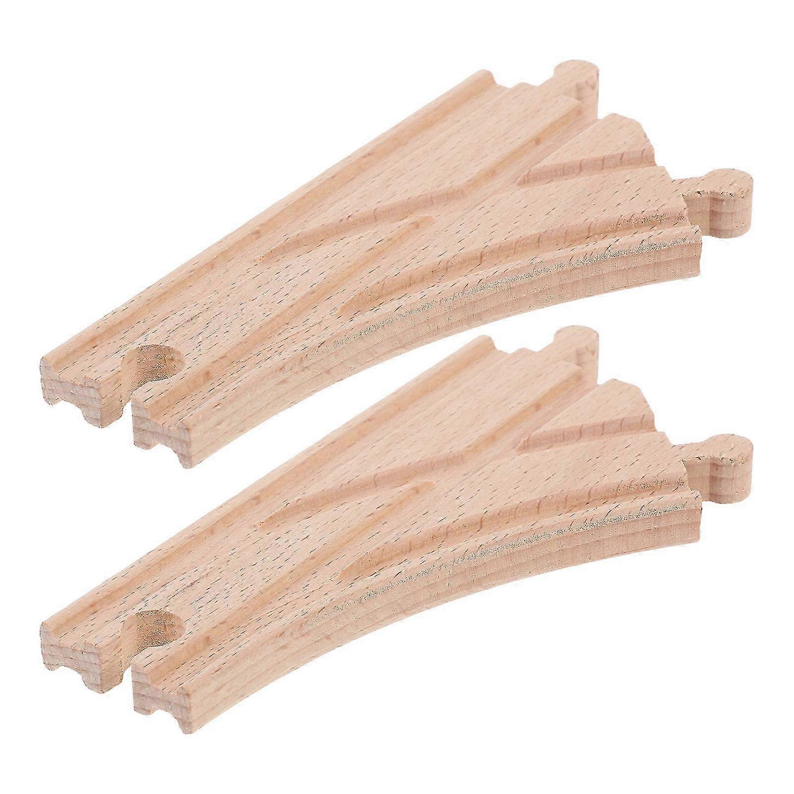 Wooden Train Track Accessories Featuring Multi-Directional Switch Tracks 10Pcs