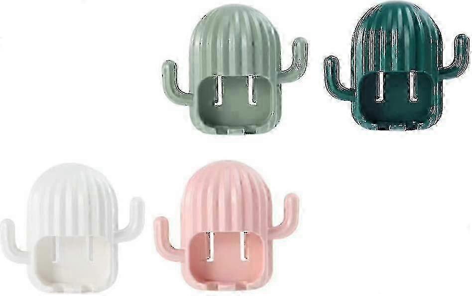 Toothbrush Holder Plastic Wall Mounted 4pcs