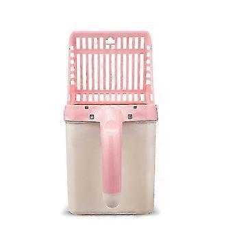 Cat Litter Shovel, Cat Litter Shovel With Integrated Bucket, Pet Cleaning Supplies, Cat Litter Shovel Large Hole Shovel Pet Shovel (pink) F922-09 26-2