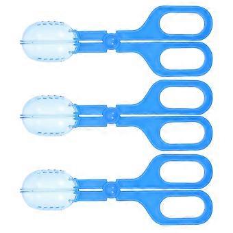 Reptile Poop Picker Plastic Clamp for Pet Waste Cleaning 3Pcs Blue