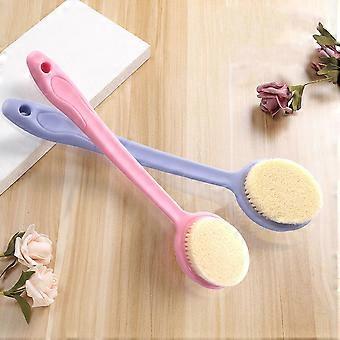 Duschbürste Körperpeeling für den täglichen Gebrauch, 2 Stück, rosa, langer Griff
