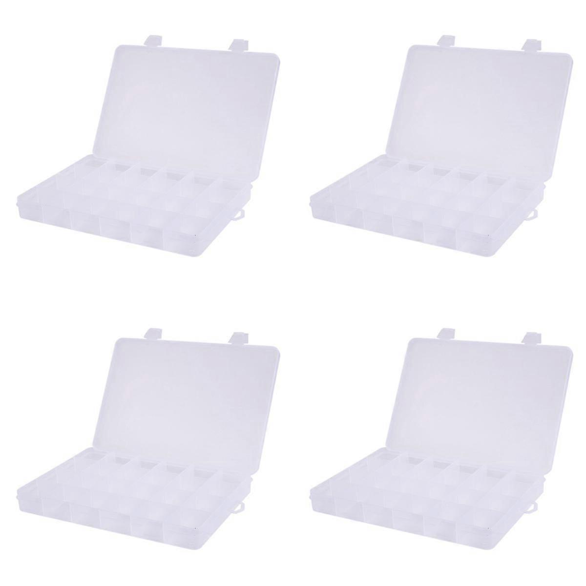 24 Compartments Plastic Box Case Jewelry Bead Storage Container