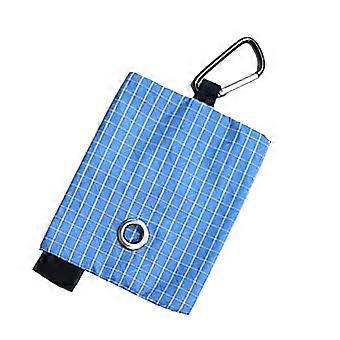 Clip Carry Waste Bag Pouches with Metal Carabiner, Front Opening Access, Outdoor Hold for Day Travel and Camping Stops  Sky Blue