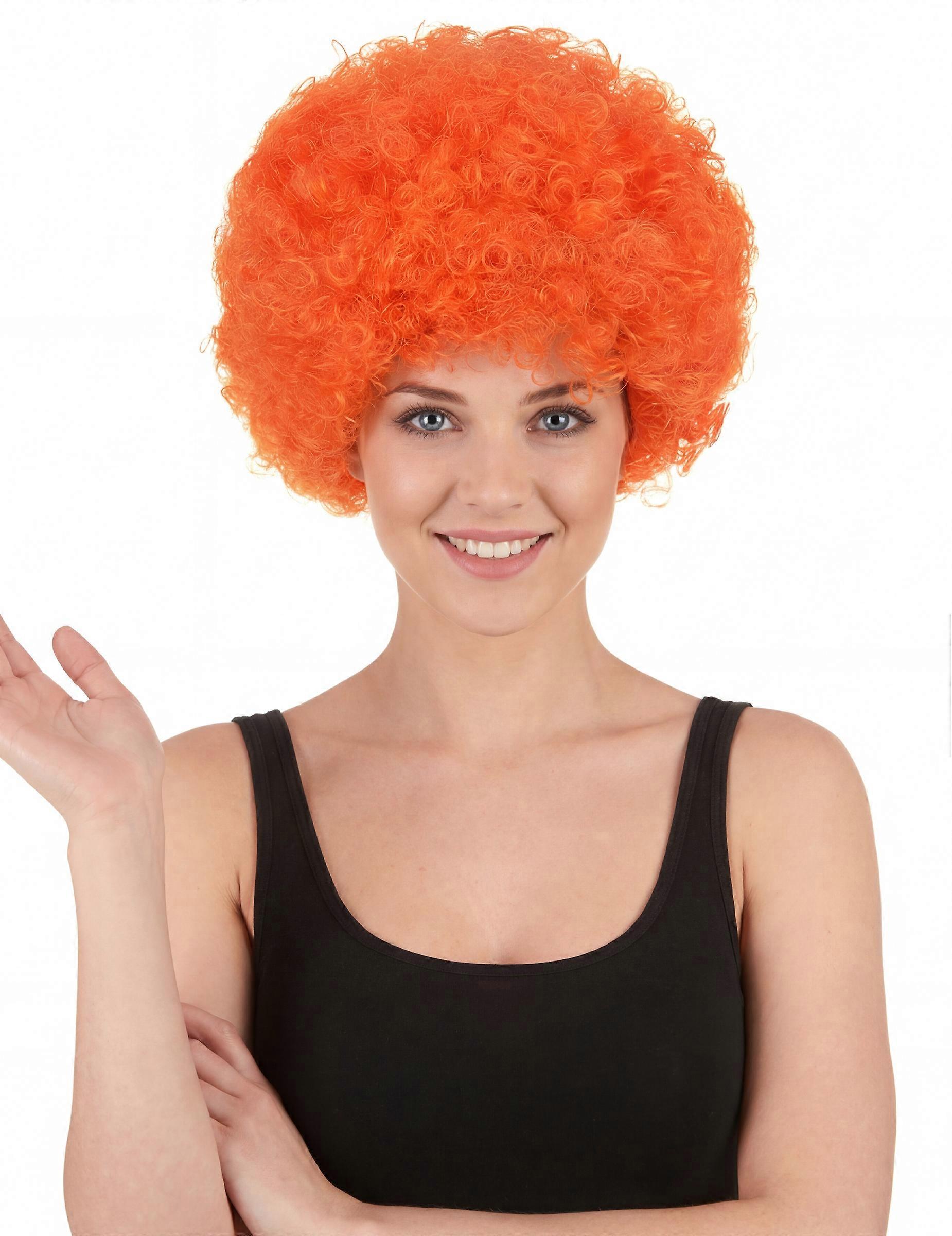 Standard orange clown wig for adults