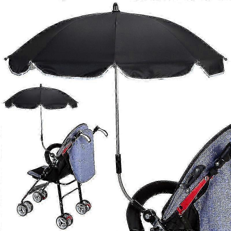 Universal 50+ Uv Sun Umbrella, Adjustable Stroller Umbrella,black