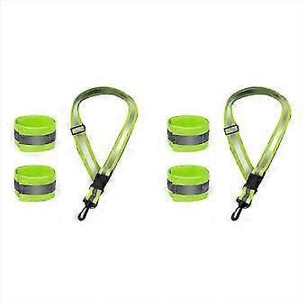 2 reflective belts compatible with night walking, high-visibility reflective running gear for nighttime use, with 4 pieces RWHBYV