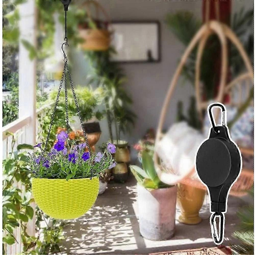 hanging basket pulley retractable adjustable pull down