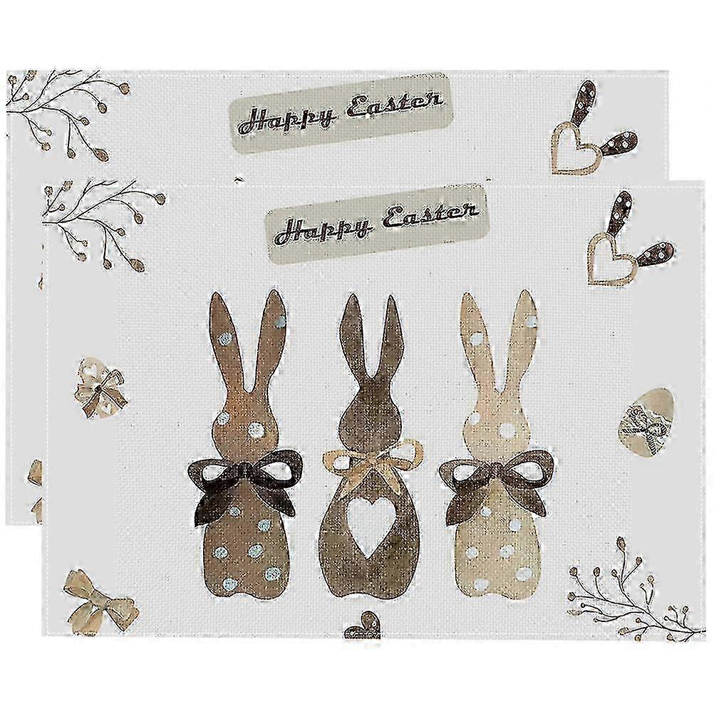 Bunny Pattern Cloth Placemats Pair