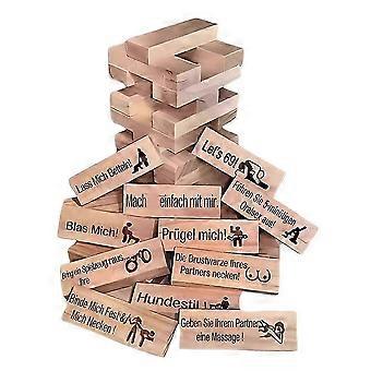 Wooden Naughty Block Tower Game
