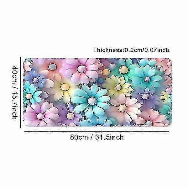 Large color flower computer mouse pad, suitable for players and office workers