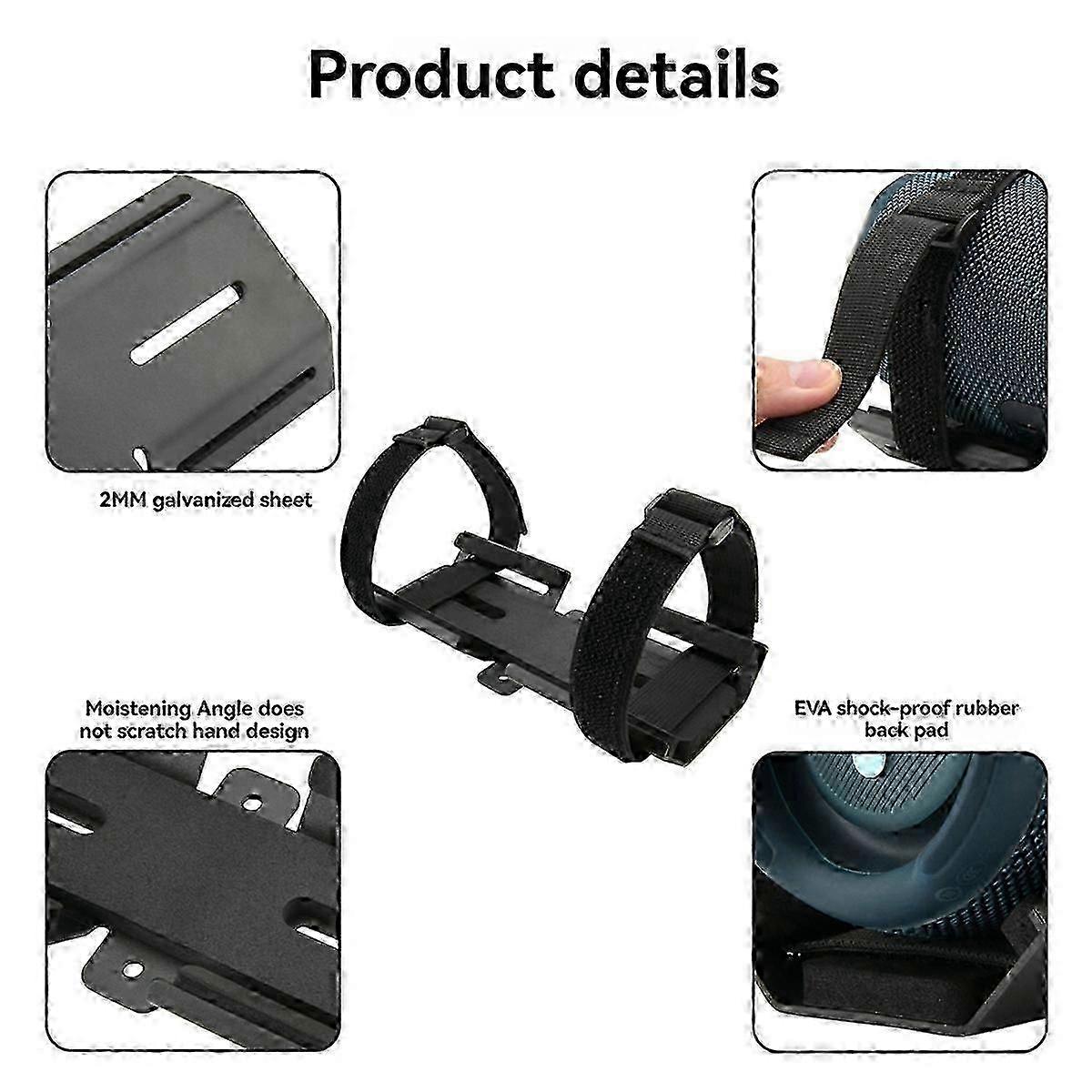 Universal Bluetooth Speaker Bracket Portable Bicycle Metal Bracket Adjustable Bicycle Speaker Bracket with Straps