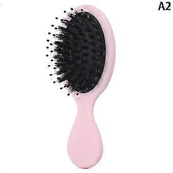 1 Stück ovaler Mini-Haarkamm mit Wildschweinborsten und Nylonborsten, antistatisch, zur Kopfhautmassage, als Haarbürste, Salon-Haarpflegebürste und Styling-Werkzeug