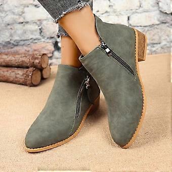 Wildlederstiefel, neue Herbst- und Winterschuhe, Damenschuhe mit Blockabsatz, Stiefeletten