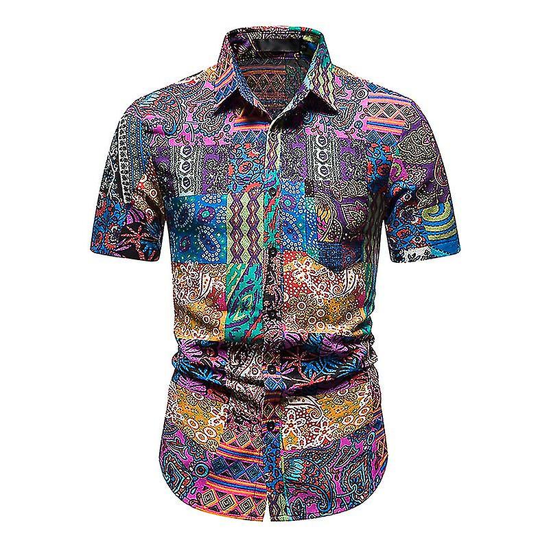 قميص قصير نمط رجالي قميص كاجوال كبير الحجم