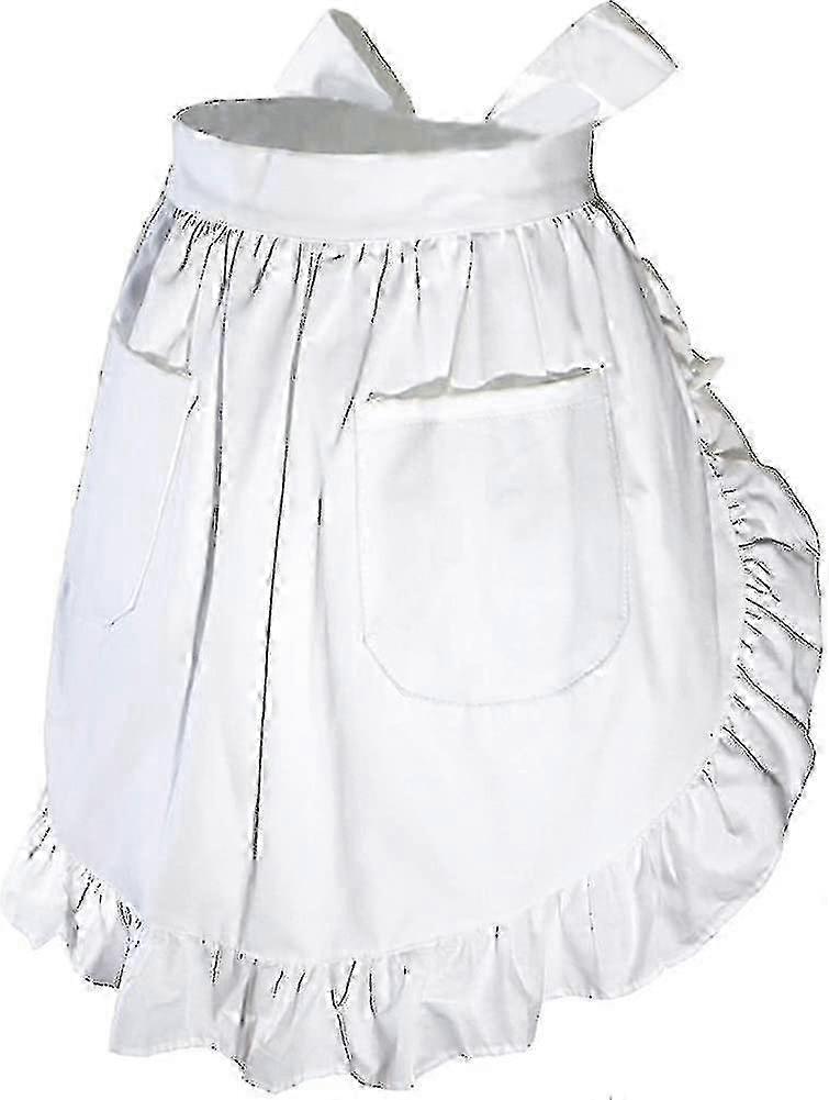Cotton Ruffle Waist Apron Adjustable