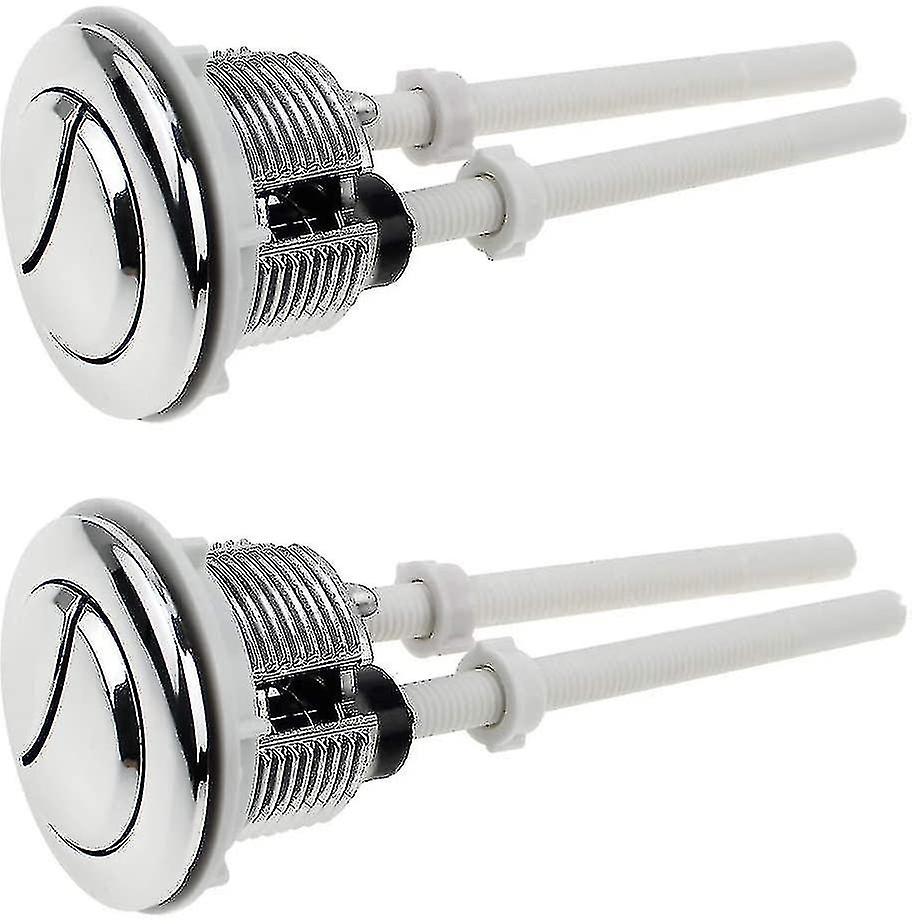 2 Pieces Toilet Push Buttons Dual Flush Knob 38mm Standard Chrome Silver Plated Wc Cistern Knobs