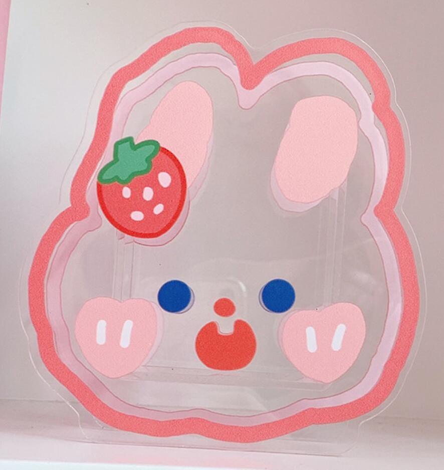 (jordgubbskanin)transparent förvaringsrör