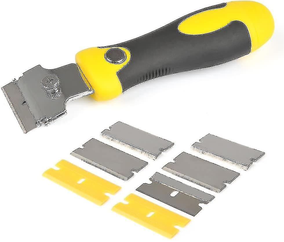 Adjustable Scraper Remove Carellage Glue With 4Spare Blades Metal + Microfiber