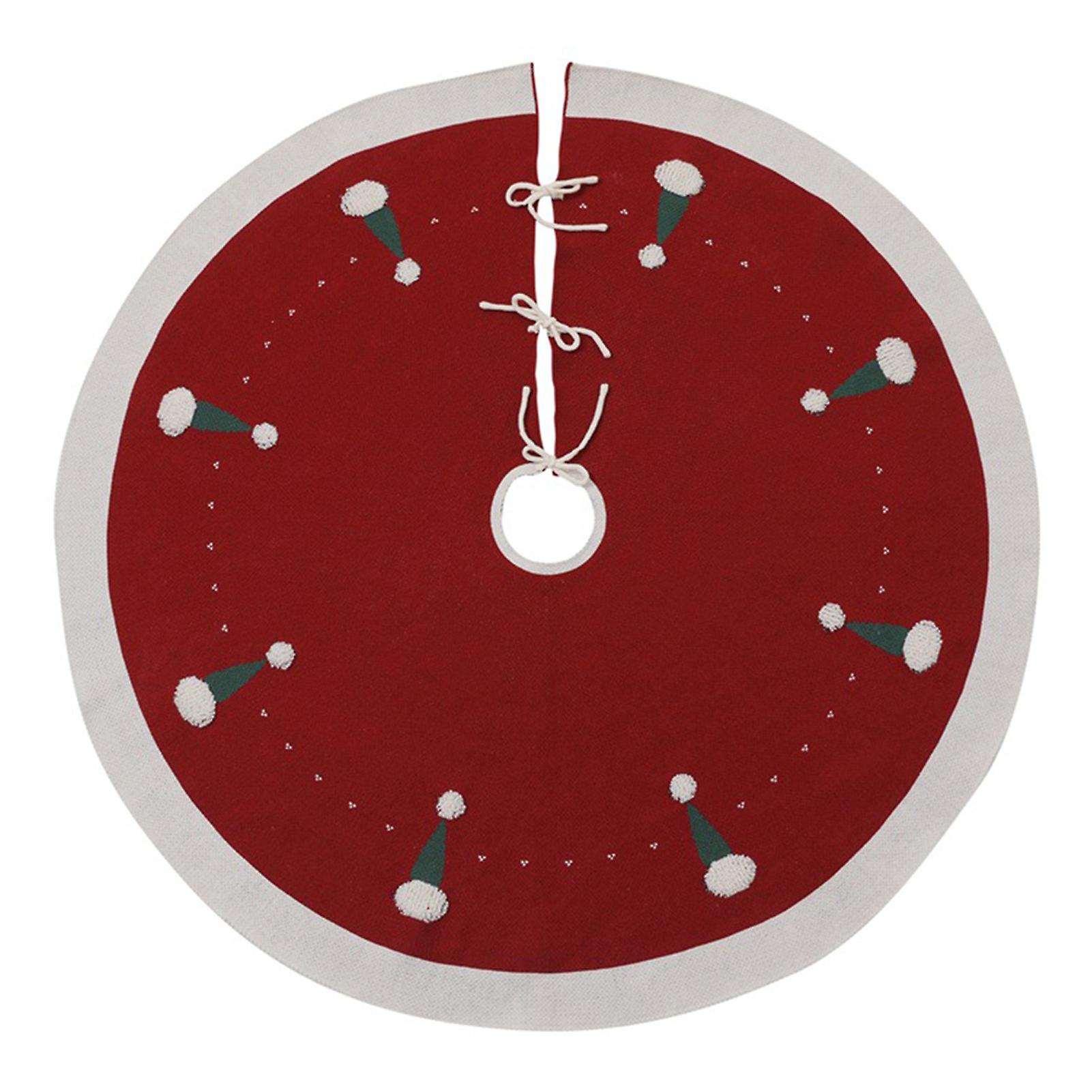 48 Inch Christmas Round Tree Skirts Knitted Xmas Hat Patterns Tree Base Mat