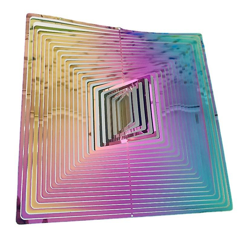 Square 3d Three-dimensional Rotating Wind Chimes Carving Crafts