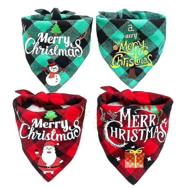 4 Pieces Pet Triangular Scarf Dog Saliva Towel Pet Decorations