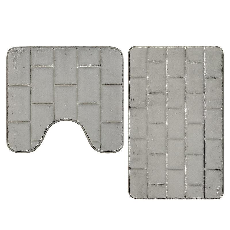 Bathroom Mat Sets 2 Piece Non Slip Memory Foam Bath Mat Washable Bath Rug