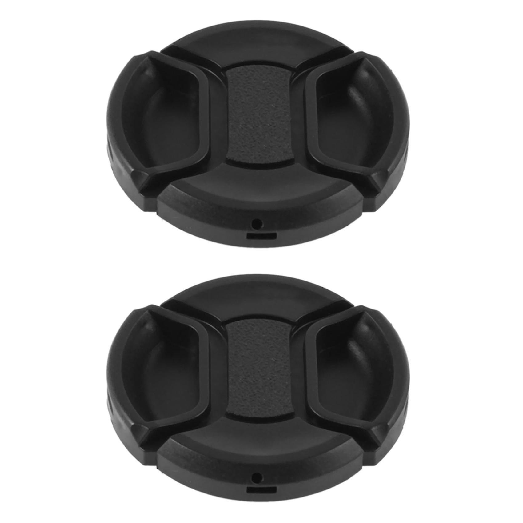 2x Universal 46mm Center Pinch Front Lens Cap For Dslr Camera