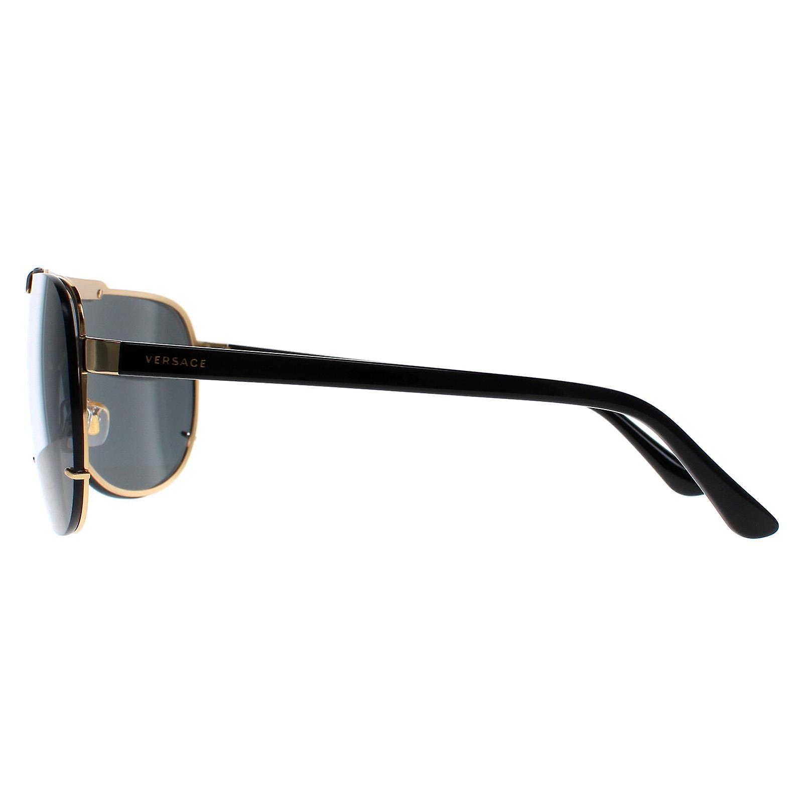 Versace Sunglasses 2140 100287 Gold Grey | Fruugo NO