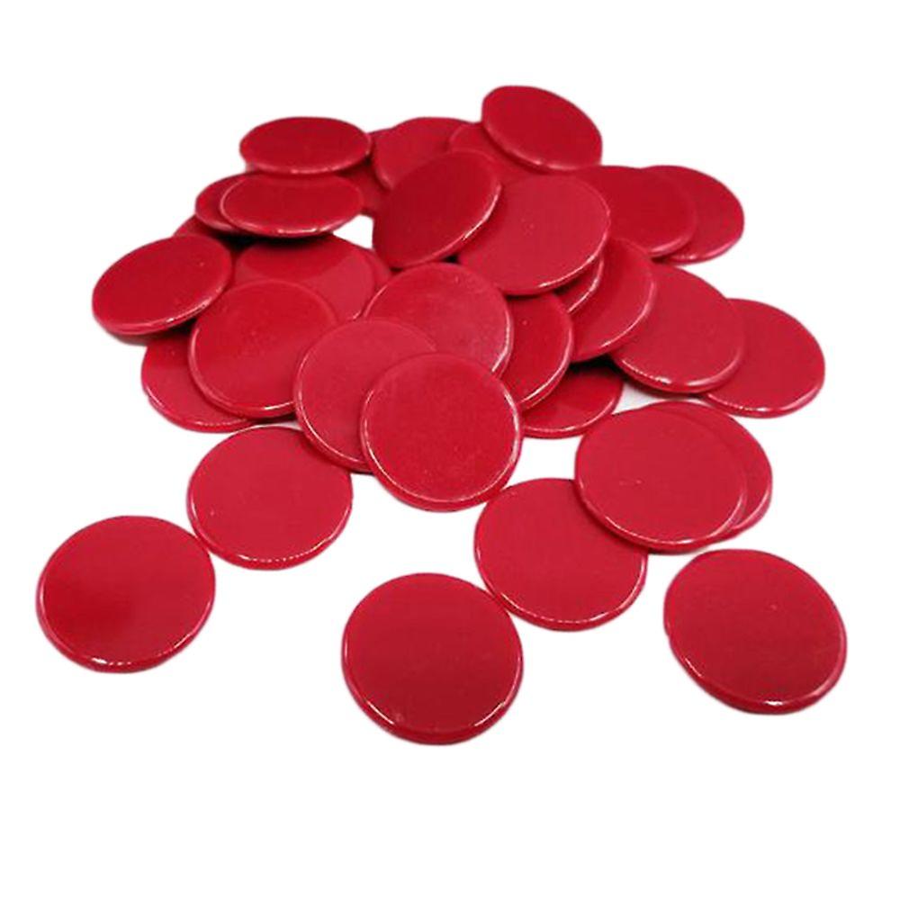 100pcs Poker Chips Coins Solid Color Casino Supply Family Games Accs Red