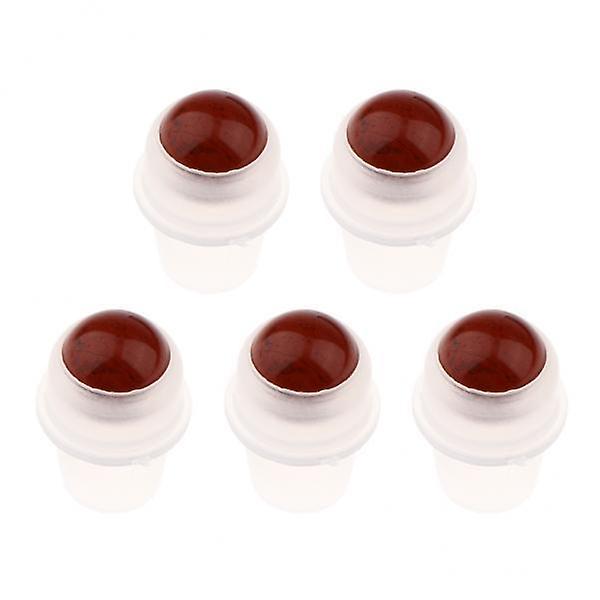 2x5Pcs Replacement Ball Roller Tops for Essential Oils Bottles  Wine Red