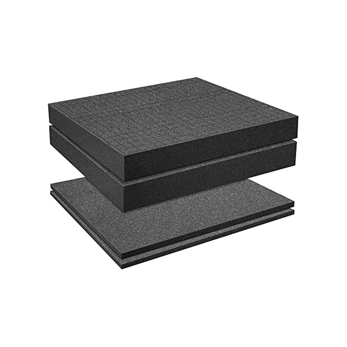 4 PCS Pick Apart Foam Insert - Pluck Pre Square Sheet Foam with Bottom Use for Board Game Box Cases