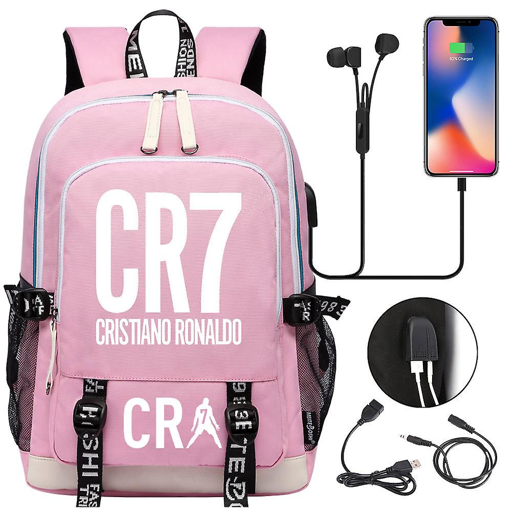 CR7 Backpack for Teens and Laptops with USB Charge, Multifunctional and Waterproof School Bag with Large Capacity, Daypack Mochilas
