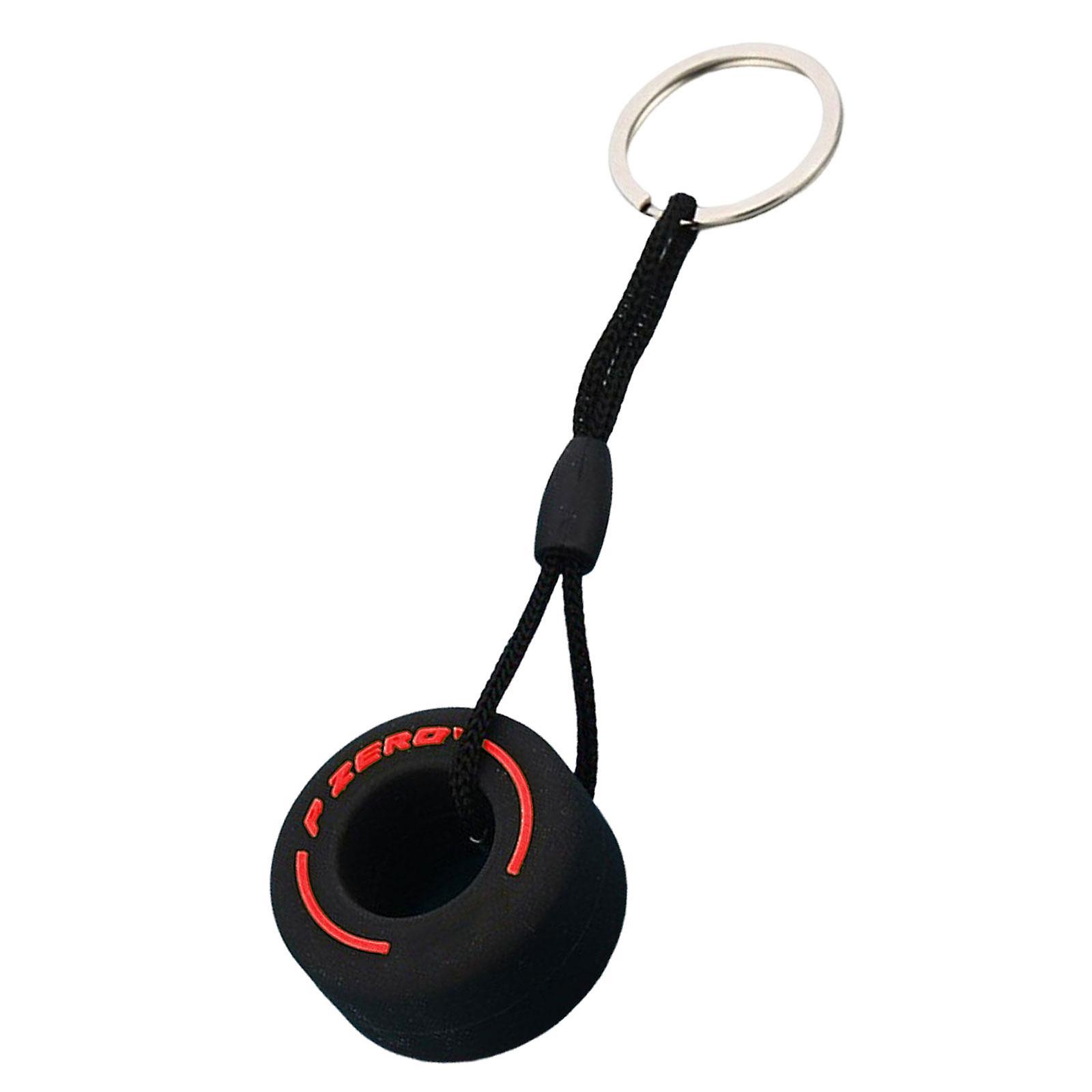 Tire Key Chains Bag Charm Rubber Keyfob Mini Keyring for Car Accessories Men Red