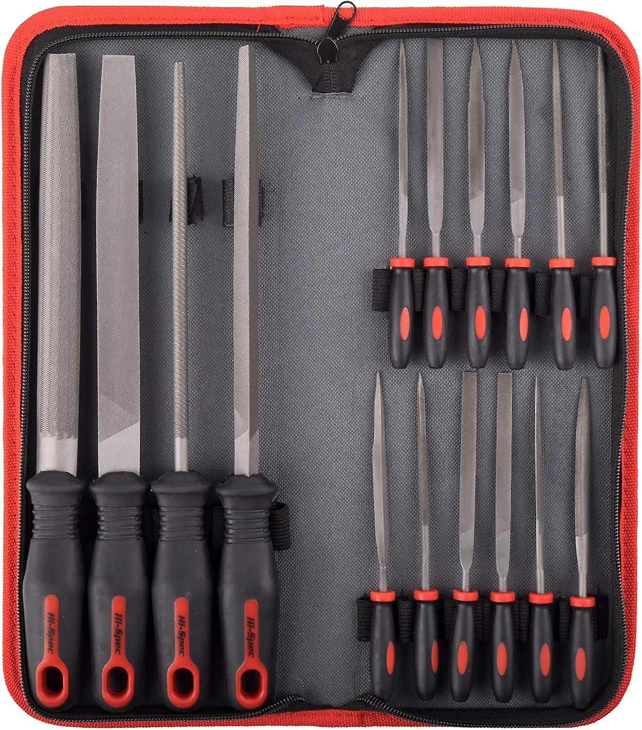 File Set, 16 Carbon Steel Files, 200 Mm Files, Semi-Round, Round And Triangular Files For Wood, Metal, Cutting And Ceramic Fixing