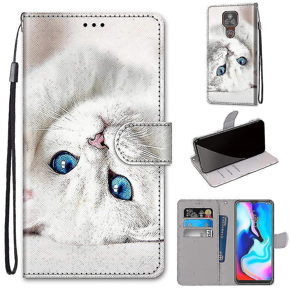 Compatible With Motorola Moto G9 White Cat Mobile Case