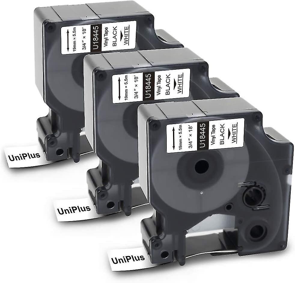 Label Tape Compatible Rhino Industrial Vinyl Labels 18445 Black On White 19mm For Rhino 1000 3000 42