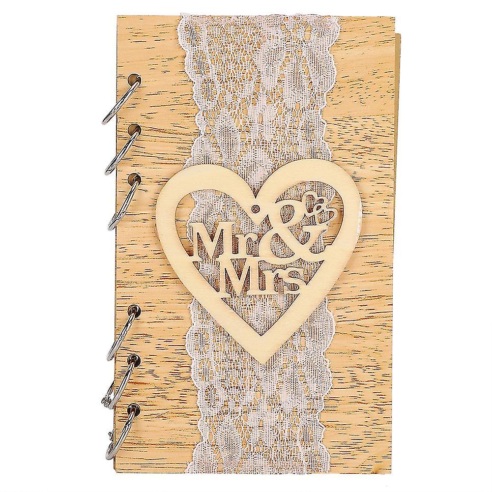 Wooden Guest Book Memorable Signature Message Notebooks Gift For Wedding PartyJM01184