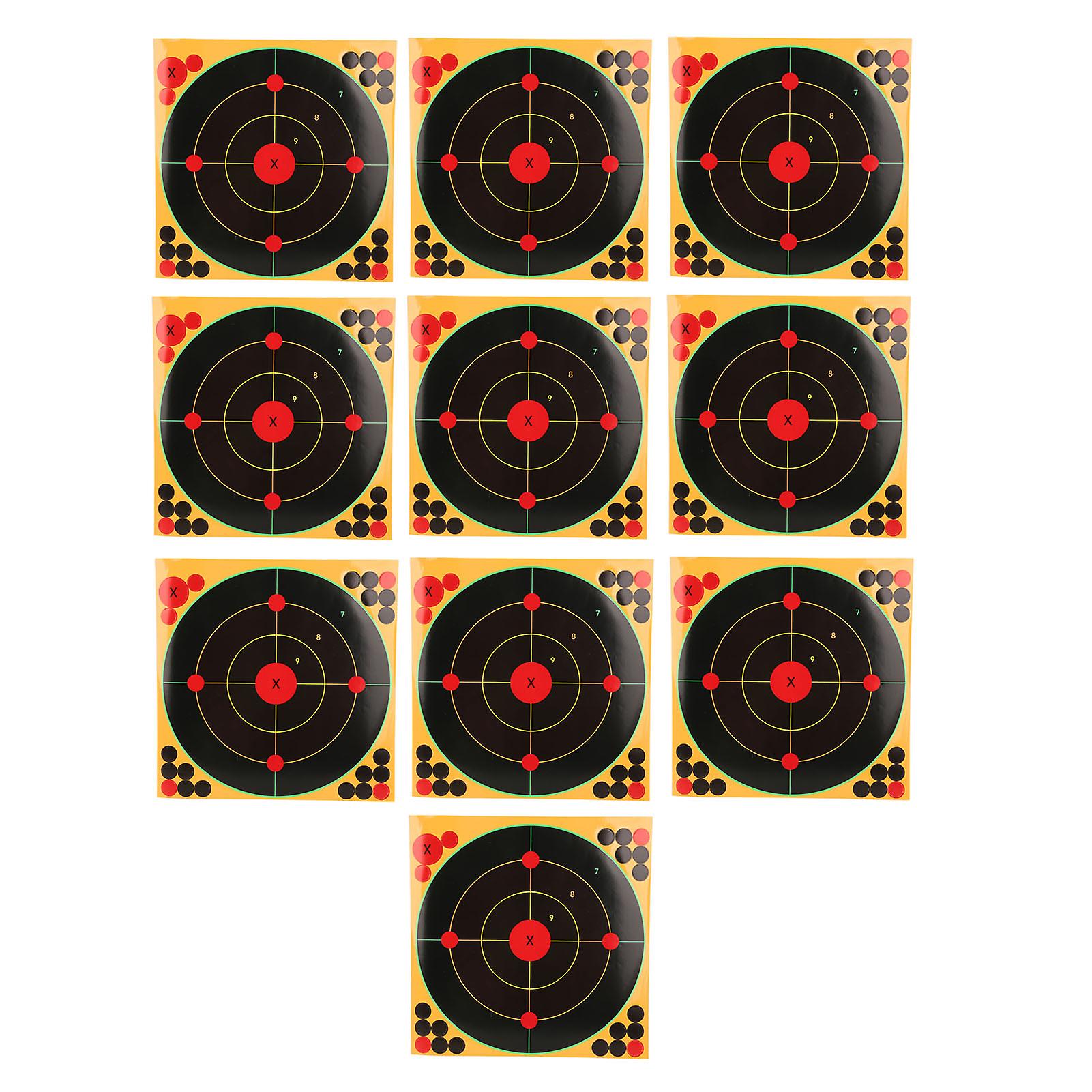 10PCS Splatter Paper Targets Self Adhesive Fluorescent Art Paper Target Stickers for Compound Pulley Bow Competition Aiming Training