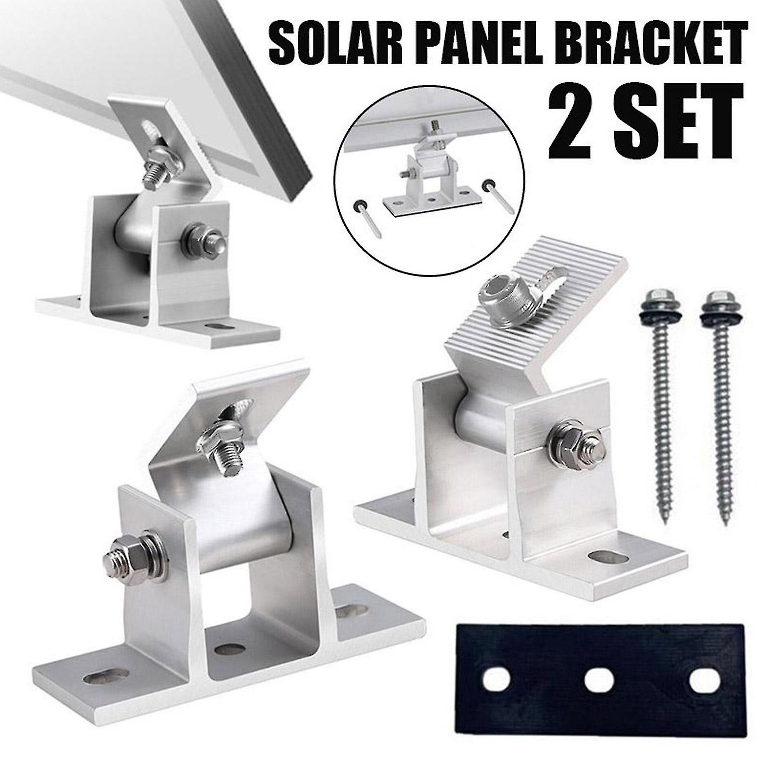 2x Solar Panel Bracket Pv Individually Adjustable Flat Roof Mounting Assembly