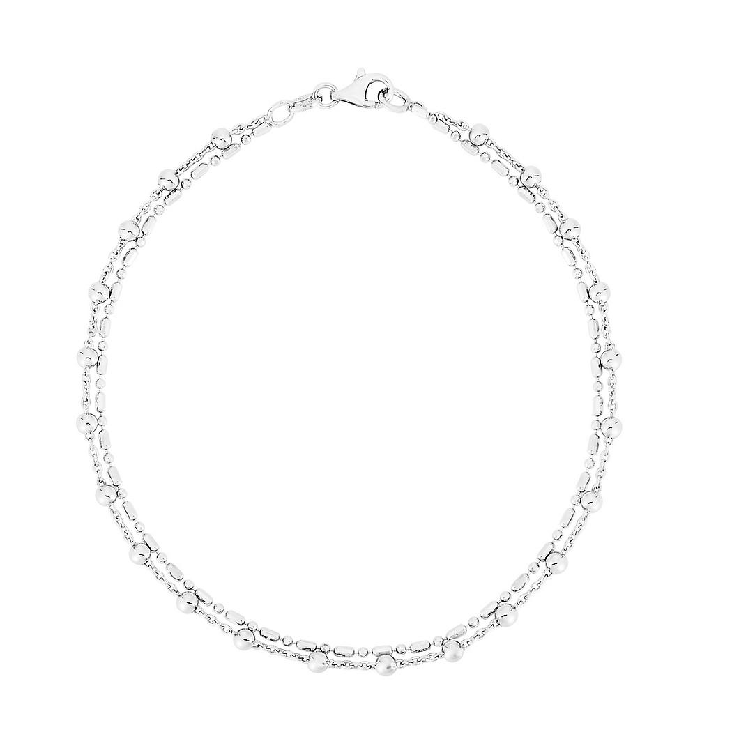 Tornozeleira de Prata Esterlina 925 Polida com Fecho de Lagosta 10 Polegadas-Tornozeleira para Mulheres