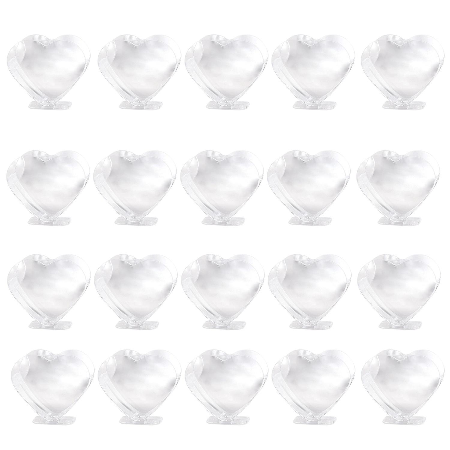 20Pcs/Set Dessert Bowl Heart Shaped Wide Opening Plastic Mini Tasting Parfait Serving Mousse Cup
