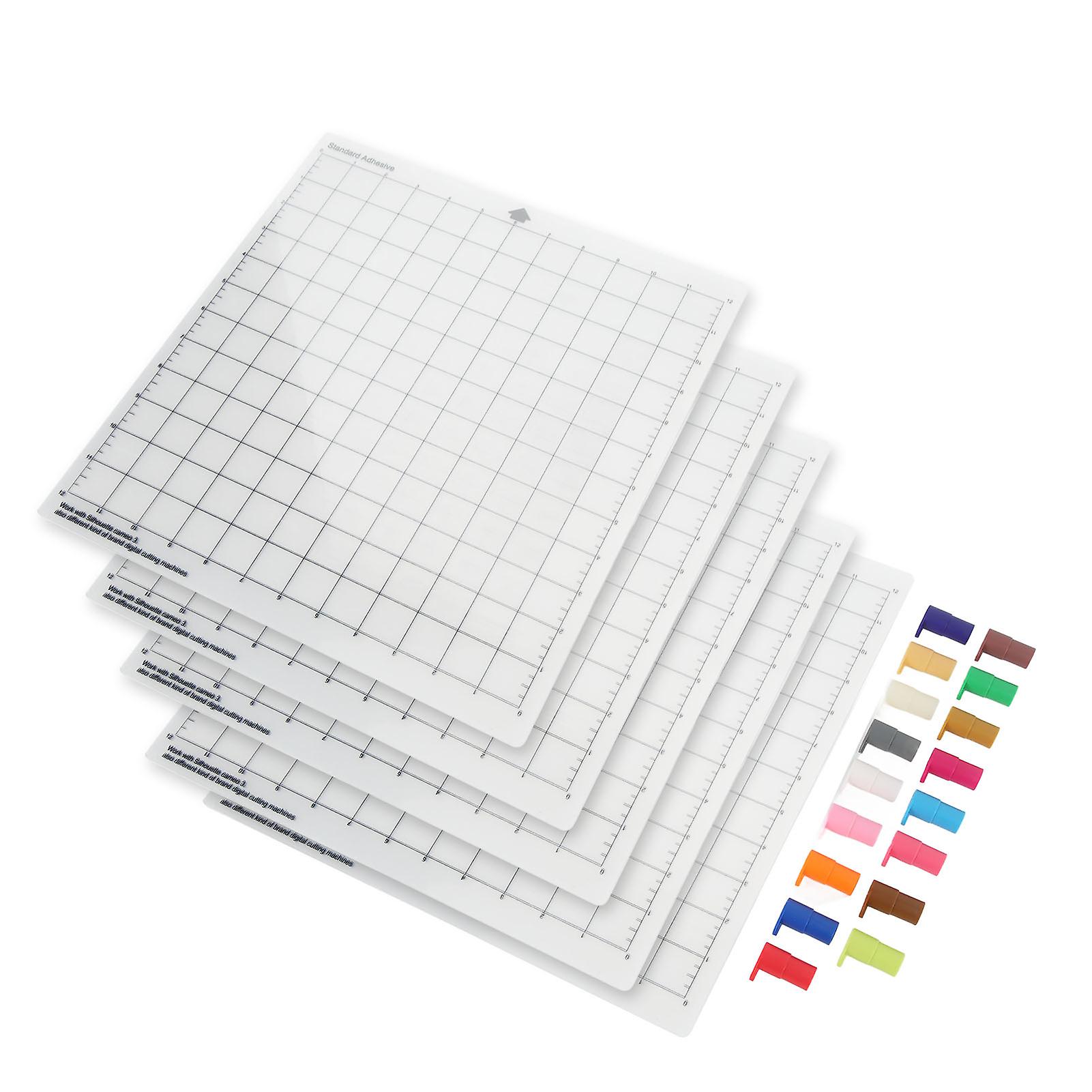5PCS Adhesive Non Slip Cutting Mat with 17PCS Pen Adapter Cutting Machine Accessories