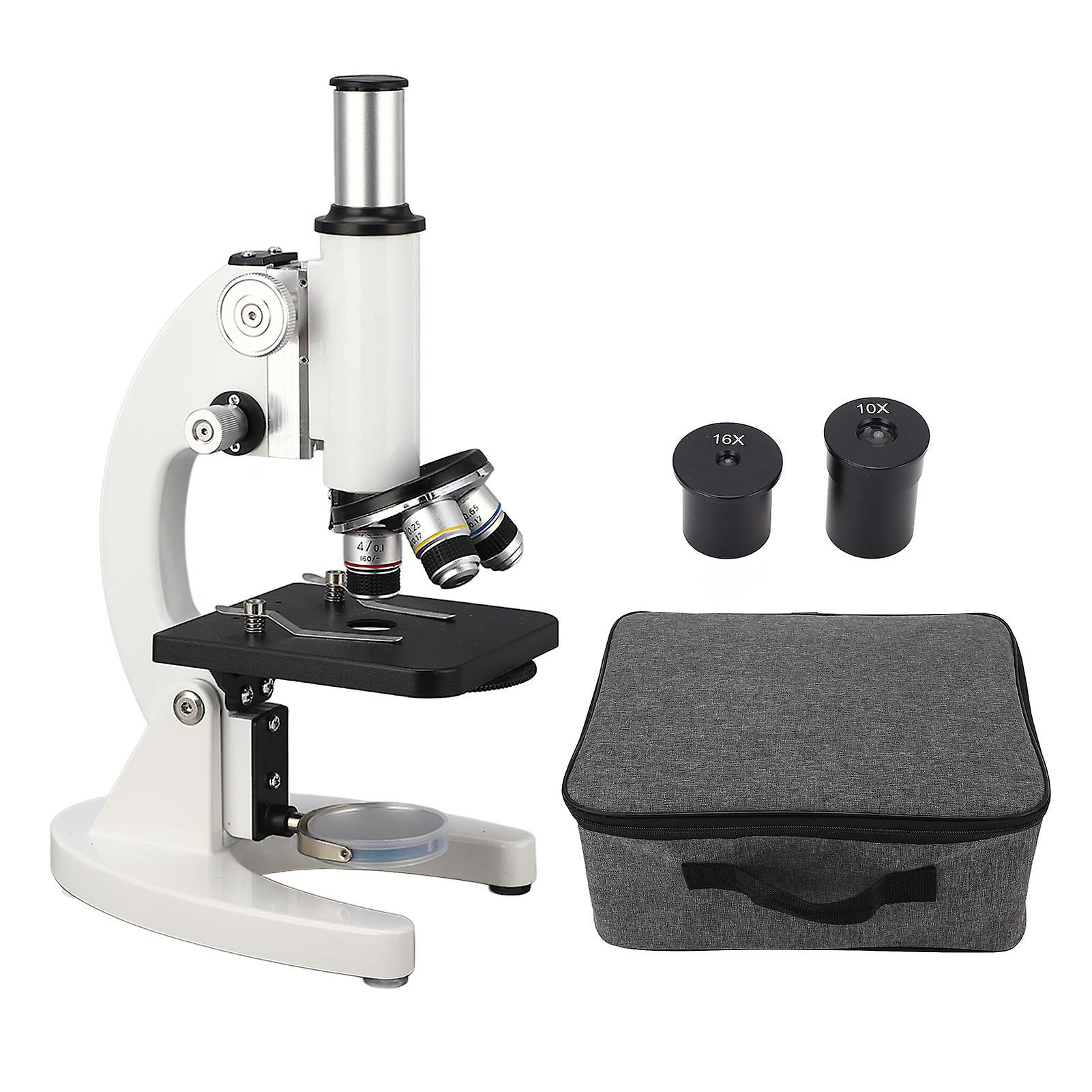 640X Monocular Microscope Stainless Steel Dual Coaxial Focus Handwheel Microscope Kit