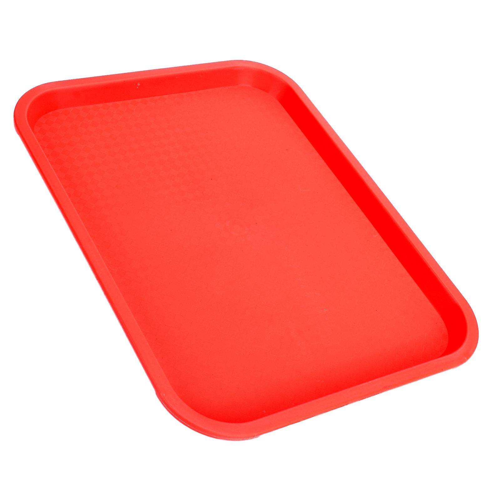 Fast Food Tray PP Rectangular Thick Slip Resistant Multi Purpose Food Service Tray for Restaurant CanteenRed 